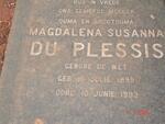 PLESSIS Magdalena Susanna, du née DE WET 1899-1993