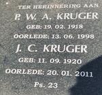 KRUGER P.W.A. 1918-1998 & J.C. 1920-2011