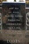 LOOTS Martha Sophia Magdalena née OBERHOLZER 1907-1969