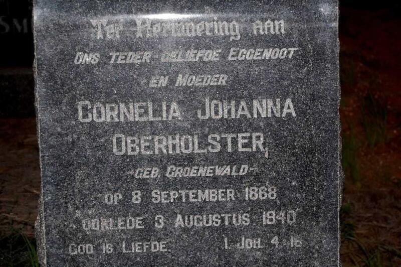 OBERHOLSTER Cornelia Johanna née GROENEWALD 1868-1940