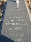 ROUX Fanie, le 1928-1995 & Susanna Johanna Petronella 1930-2005