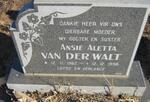 WALT Ansie Aletta, van der 1962-1996