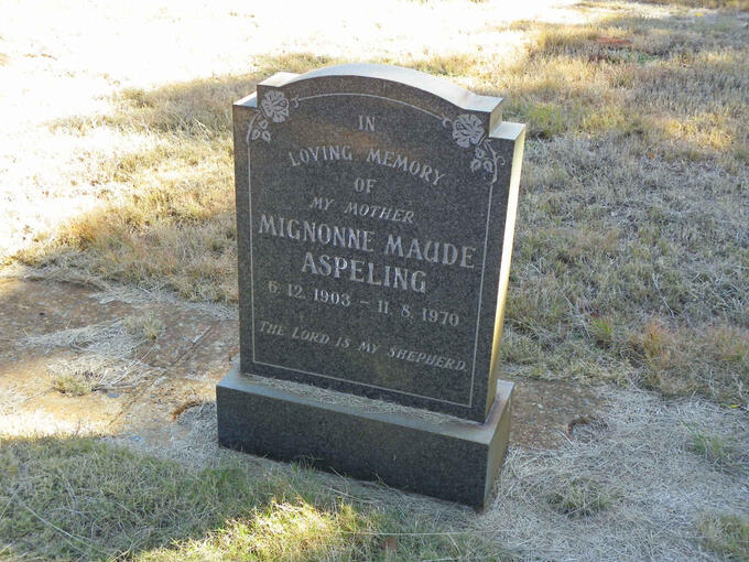 ASPELING Mignonne Maude 1903-1970