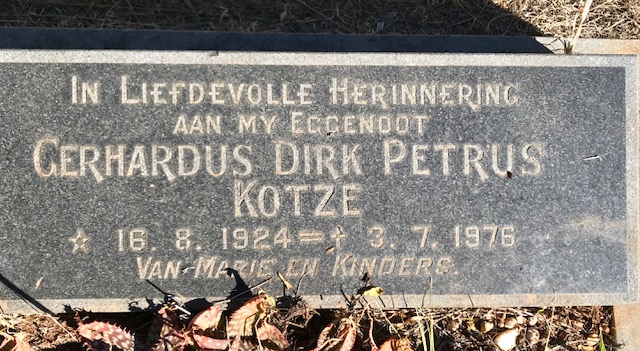 KOTZE Gerhardus Dirk Petrus 1924-1976
