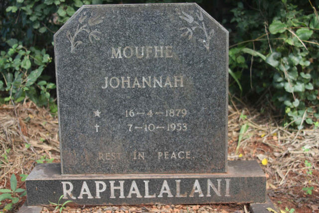 RAPHALALANI Moufhe Johannah 1879-1953