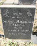 HECKROODT Johanna Magdalena nee TALJAARD 1905-1974