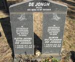 JONGH Alwyn du Plessis, de 1934-2011 & Aletta Jacoba Susanna 1935-2006
