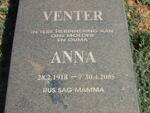 VENTER Anna 1918-2005