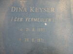 KEYSER Dina nee VERMEULEN 1932-1971