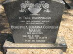 MARAIS Dorothea Susanna Cornelia nee VAN EEDEN 1880-1974