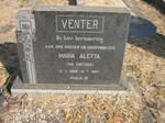 VENTER Maria Aletta nee COETZEE 1888-1967