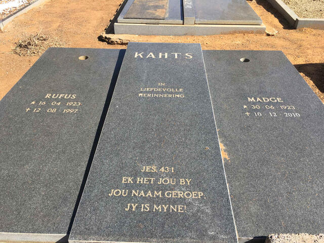 KAHTS Rufus 1923-1997 & Madge 1923-2010
