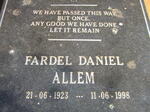 ALLEM Fardel Daniel 1923-1998 & Jacqueline Rhoda 1926-2010