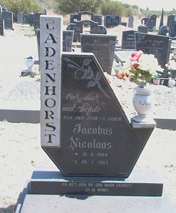 BADENHORST Jacobus Nicolaas 1964- 1987