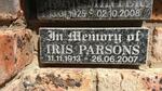 PARSONS Iris 1913-2007