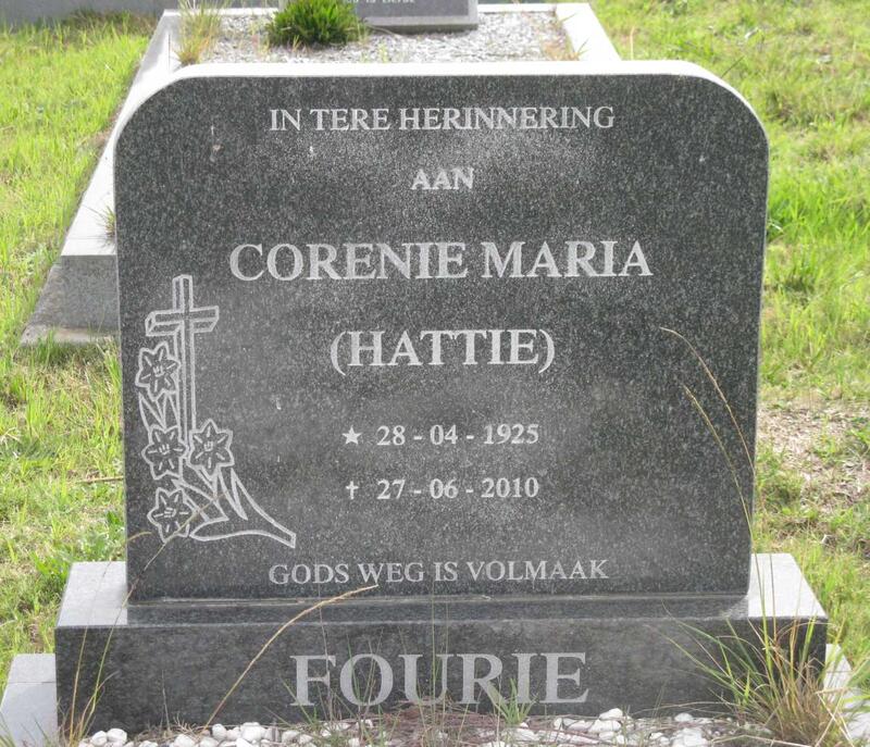 FOURIE Corenie Maria 1925-2010