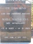 SITTERT Maria Magdalena, van née SUTHERLAND 1893-1965
