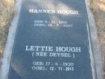 HOUGH Hannes 1916-2007 & Lettie DEYSEL 1920-2013