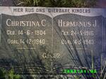 STADEN Christina C., van 1904-1940 :: VAN STADEN Hermanus J. 1916-1943