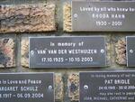 WESTHUIZEN Van, van der 1925-2003