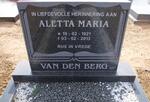 BERG Aletta Maria, van den 1921-2013
