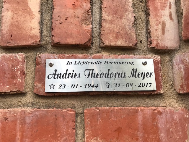 MEYER Andries Theodorus 1944-2017