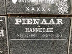 PIENAAR Hannetjie 1932-2012