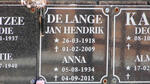 LANGE Jan Hendrik, de 1918-2009 & Anna KAPP nee BARNARD 1934-2015