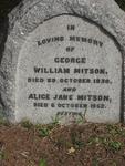 MITSON George William -1938 & Alice Jane -1952