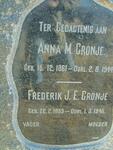 CRONJE Frederik J.E. 1859-1945 & Anna M. 1861-1944