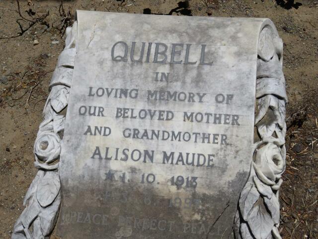QUIBELL Alison Maude 1913-1997