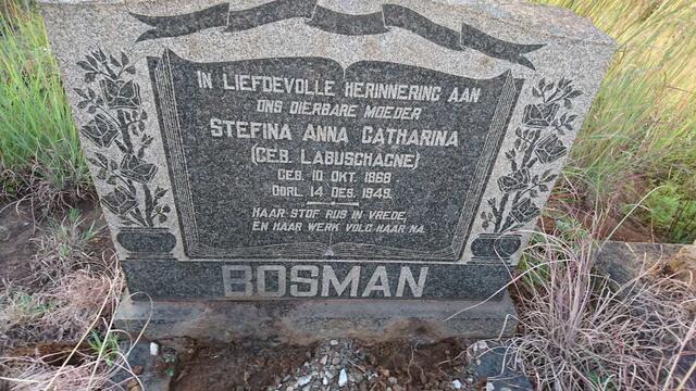 BOSMAN Stefina Anna Catharina nee LABUSCHAGNE 1868-1949