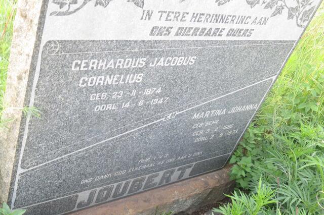 JOUBERT Gerhardus Jacobus Cornelius 1874-1947 & Martina Johanna BEHR 1886-1973