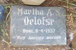 OELOFSE Martha A.S. -1937