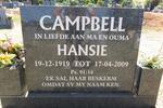 CAMPBELL Hansie 1919-2009