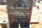McDONALD Johannes Jacobus  1938-2016 & Susara Aletta 1940-