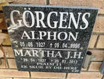 GORGENS Alphon 1927-1996 & Martha J.H. 1927-2013