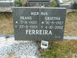 FERREIRA Frans 1920-1989 & Grietha 1927-2002