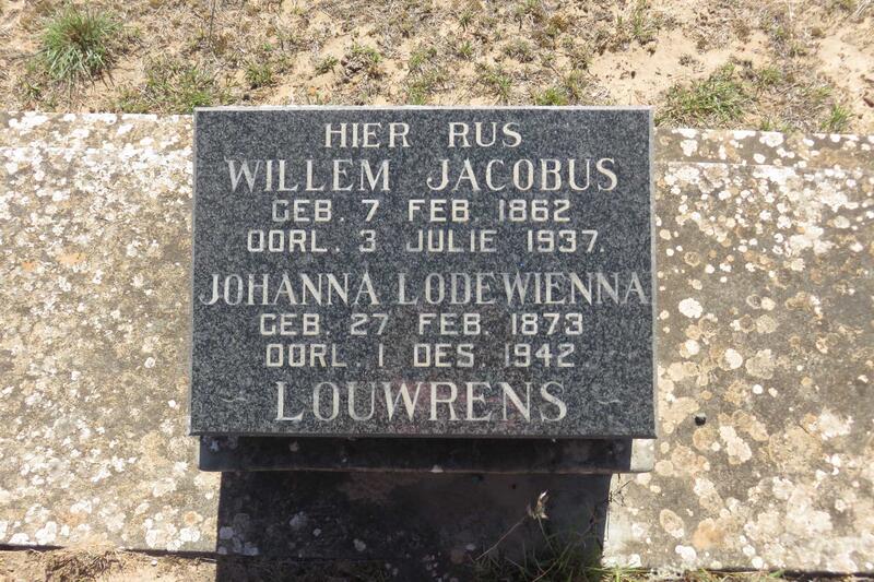 LOUWRENS Willem Jacobus 1862-1937 & Johanna Lodewienna 1873-1942
