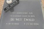 KOCK De Wet Ewald, de 1940-1994