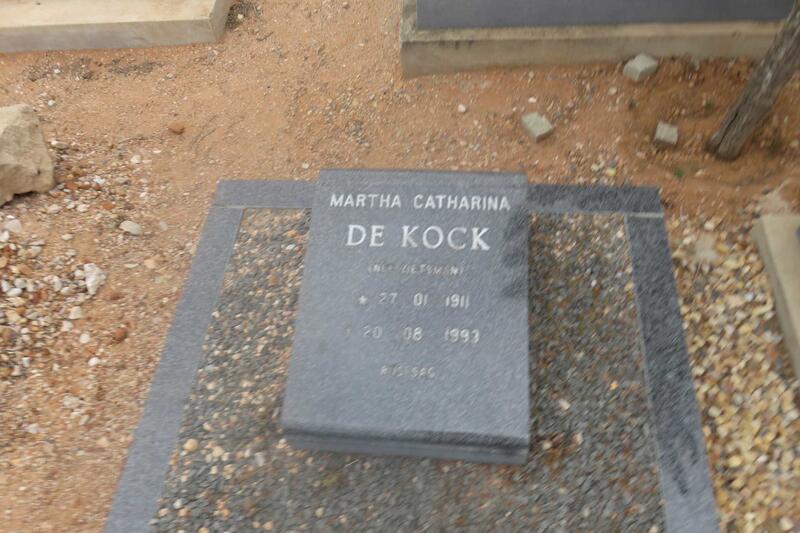 KOCK Martha Catharina, de nee ZIETSMAN 1911-1993