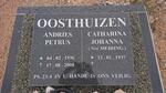 OOSTHUIZEN Andries Petrus 1936-2008 & Catharina Johanna MEIRING 1937-