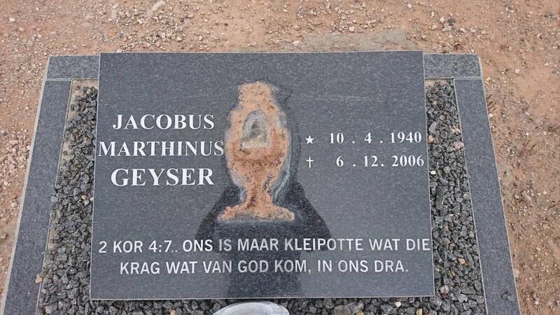 GEYSER Jacobus Marthinus 1940-2006