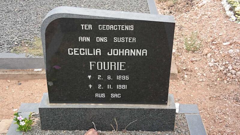 FOURIE Cecilia Johanna 1895-1981
