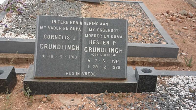 GRUNDLINGH Cornelis J. 1913- & Hester P. STRYDOM 1914-1979