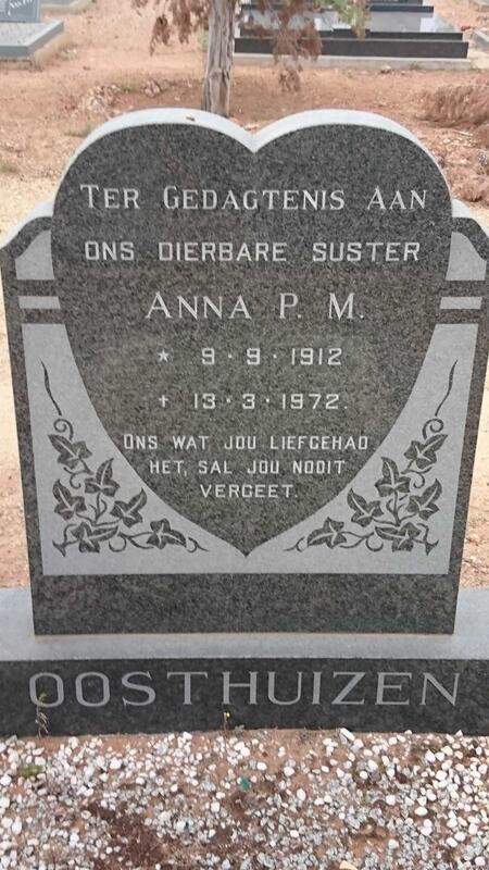 OOSTHUIZEN Anna P.M. 1912-1972