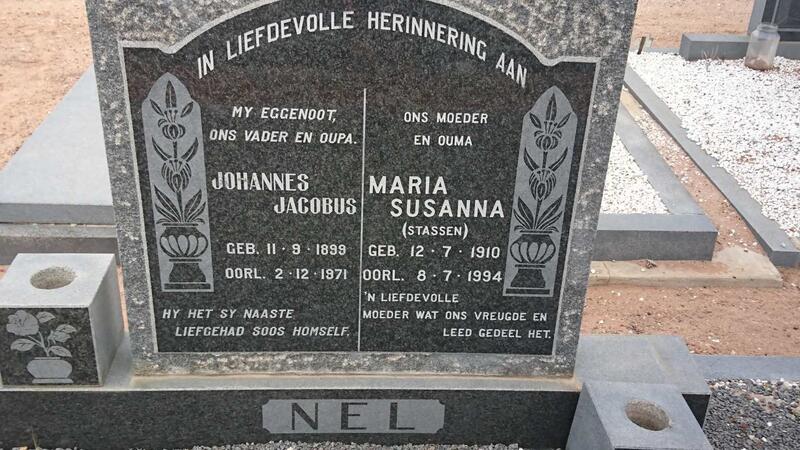 NEL Johannes Jacobus 1899-1971 & Maria Susanna STASSEN 1910-1994