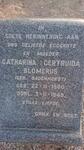 BLOMERUS Catharina Gertruida nee BADENHORST 1900-1949