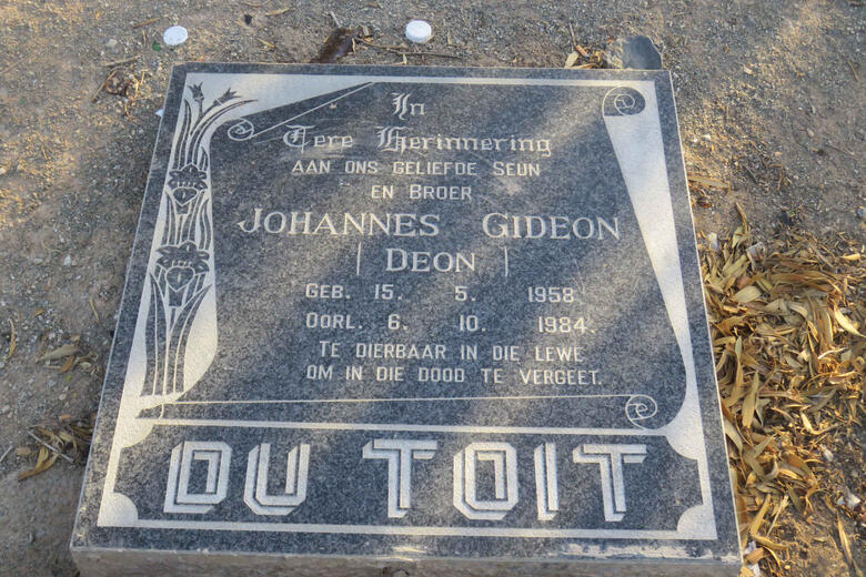 TOIT Johannes Gideon, du 1958-1984