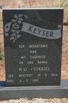 KEYSER H.G. nee MOSTERT 1924-1991